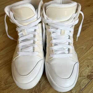 Adidas Neo Raleigh Mid Womens Size 8 White Athletic Basketball Shoes Sneakers